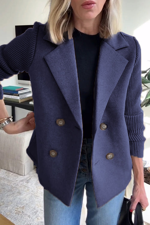 Lenora™ | Chic Knit-Sleeve Blazer