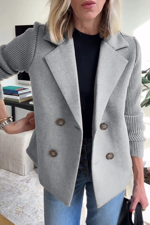 Lenora™ | Chic Knit-Sleeve Blazer
