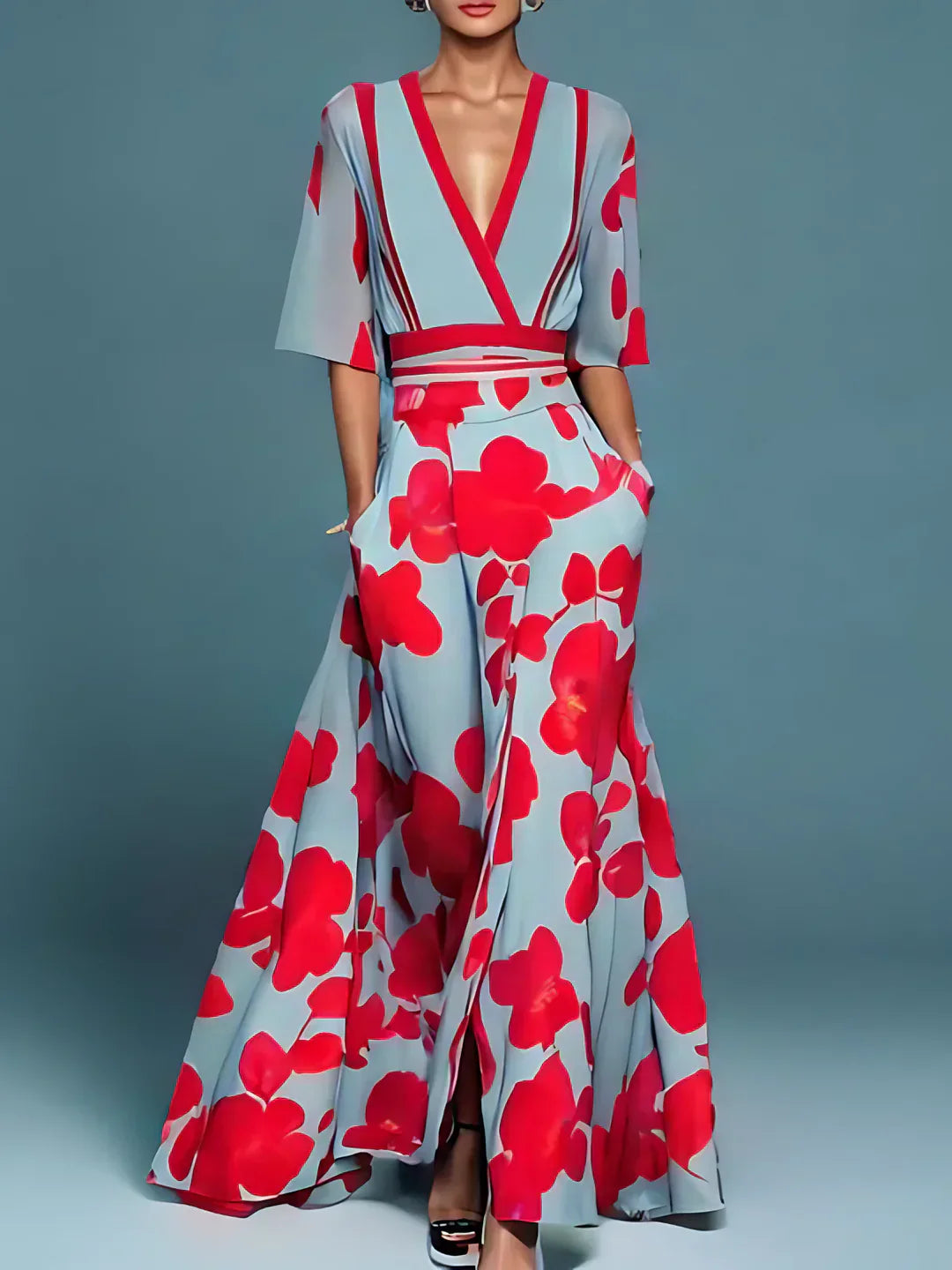 Lina™ | Elegant Floral Wrap Dress