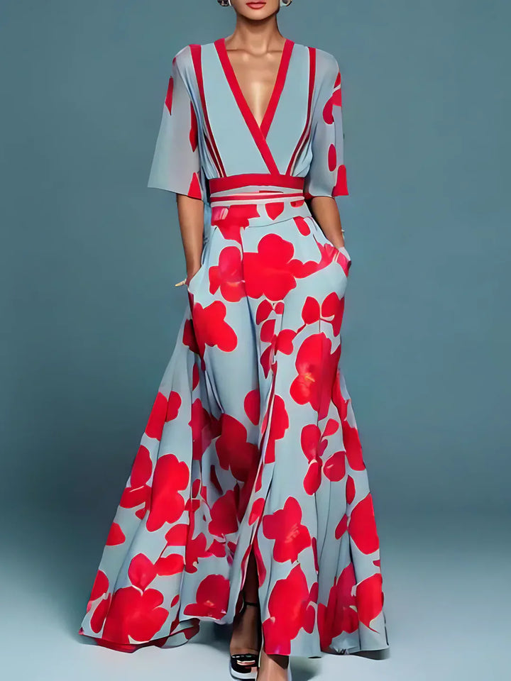 Lina™ | Elegant Floral Wrap Dress