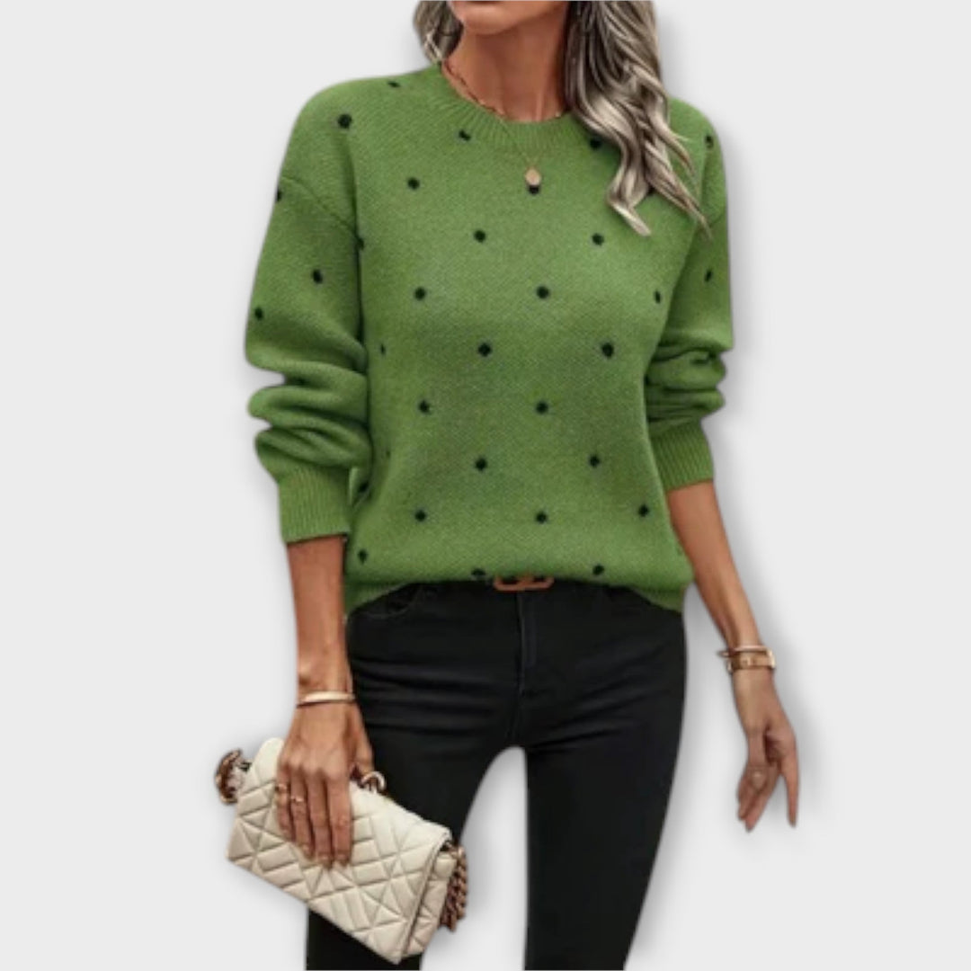 Ava™ | Casual Polka Dot Knit Sweater