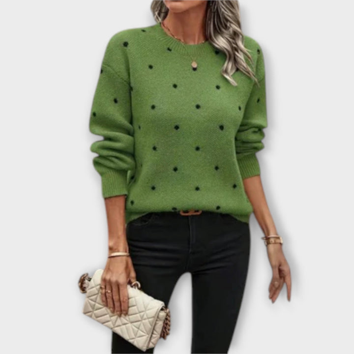 Ava™ | Casual Polka Dot Knit Sweater