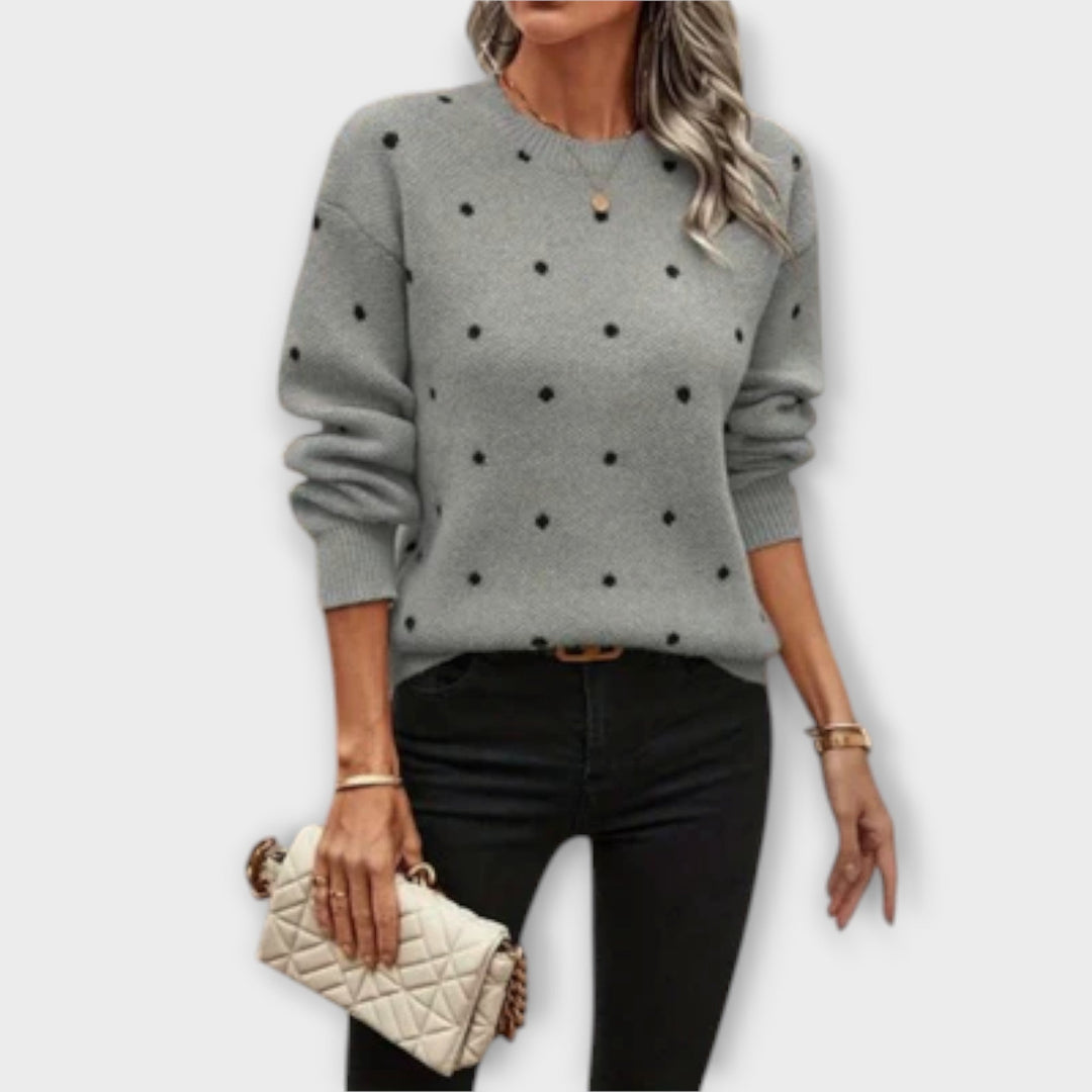 Ava™ | Casual Polka Dot Knit Sweater