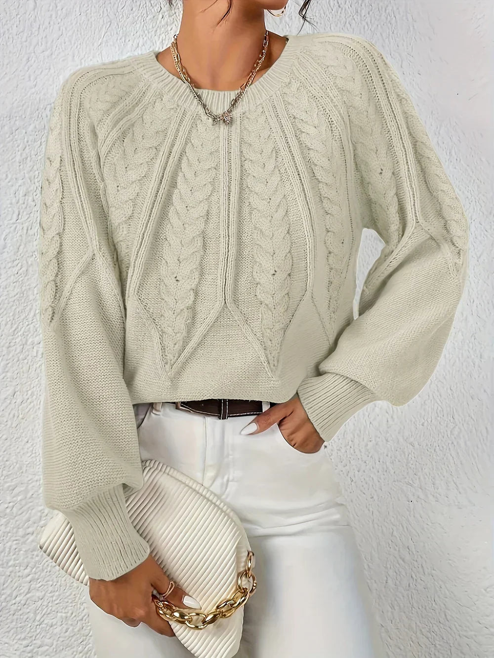 Lucia™ | Elegant Cable Knit Sweater