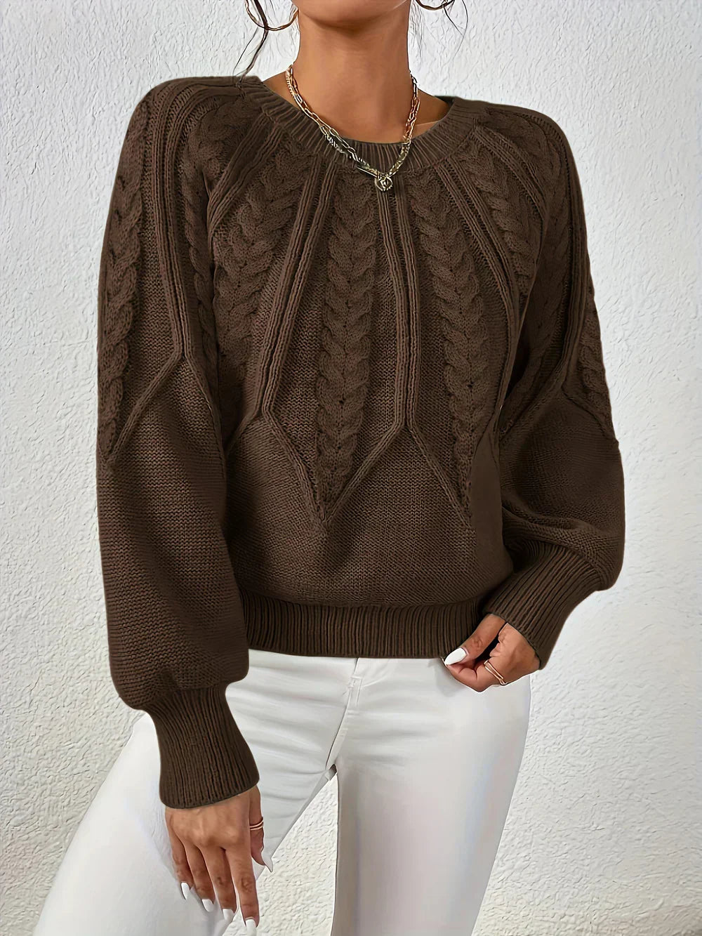 Lucia™ | Elegant Cable Knit Sweater