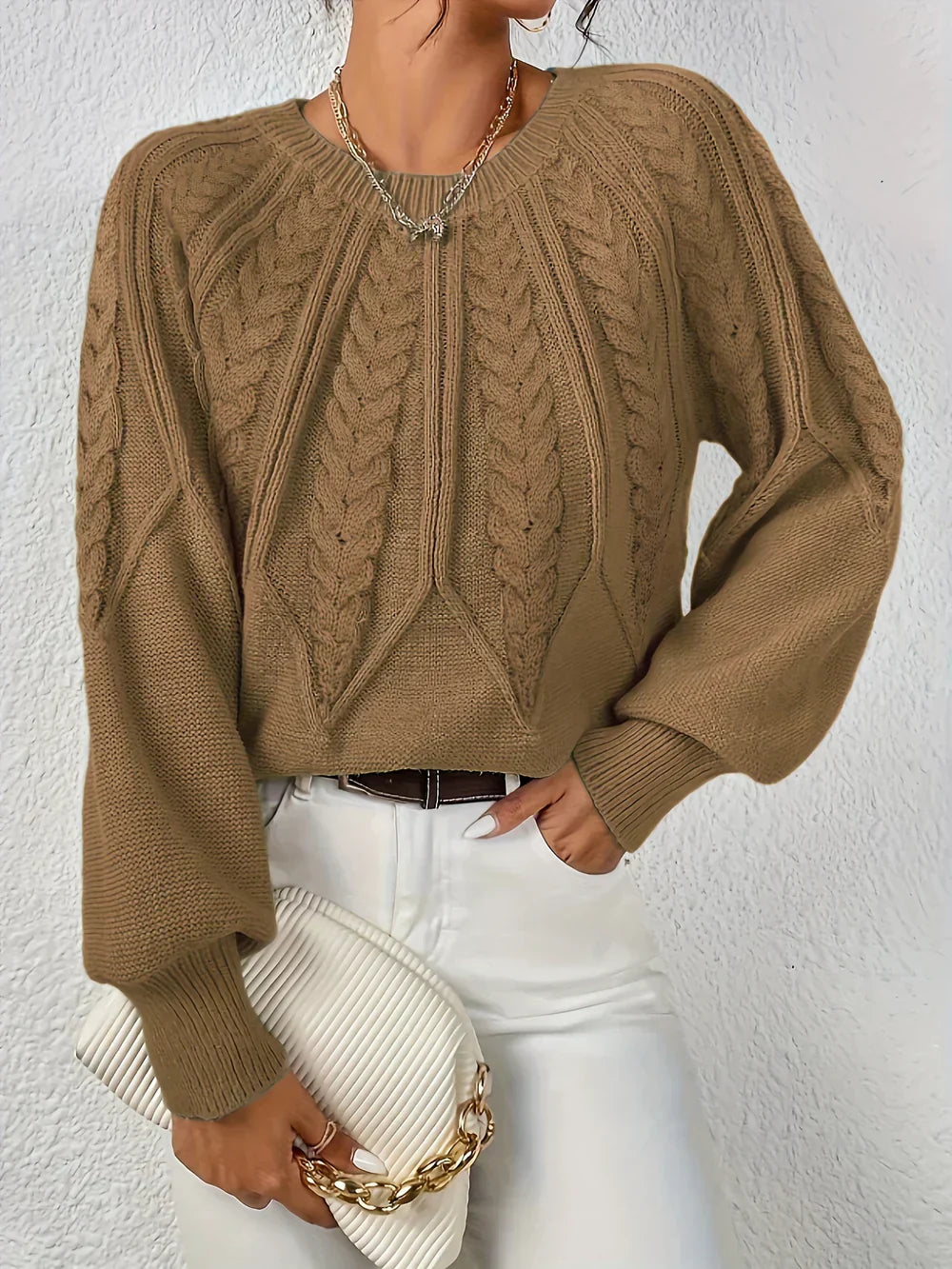 Lucia™ | Elegant Cable Knit Sweater