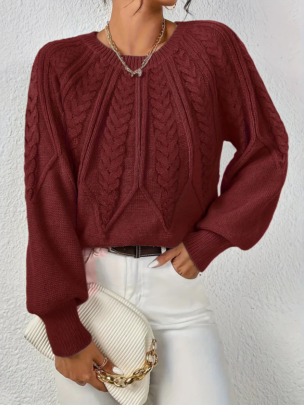 Lucia™ | Elegant Cable Knit Sweater