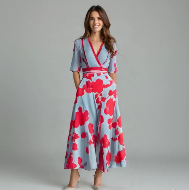 Lina™ | Elegant Floral Wrap Dress