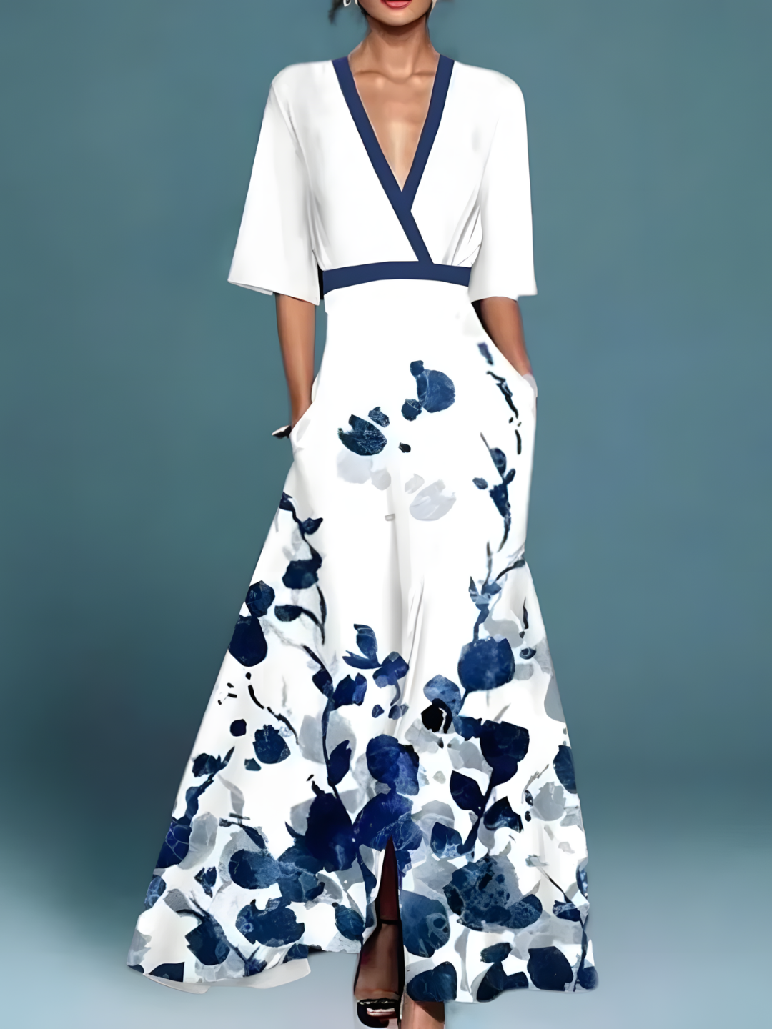 Lina™ | Elegant Floral Wrap Dress