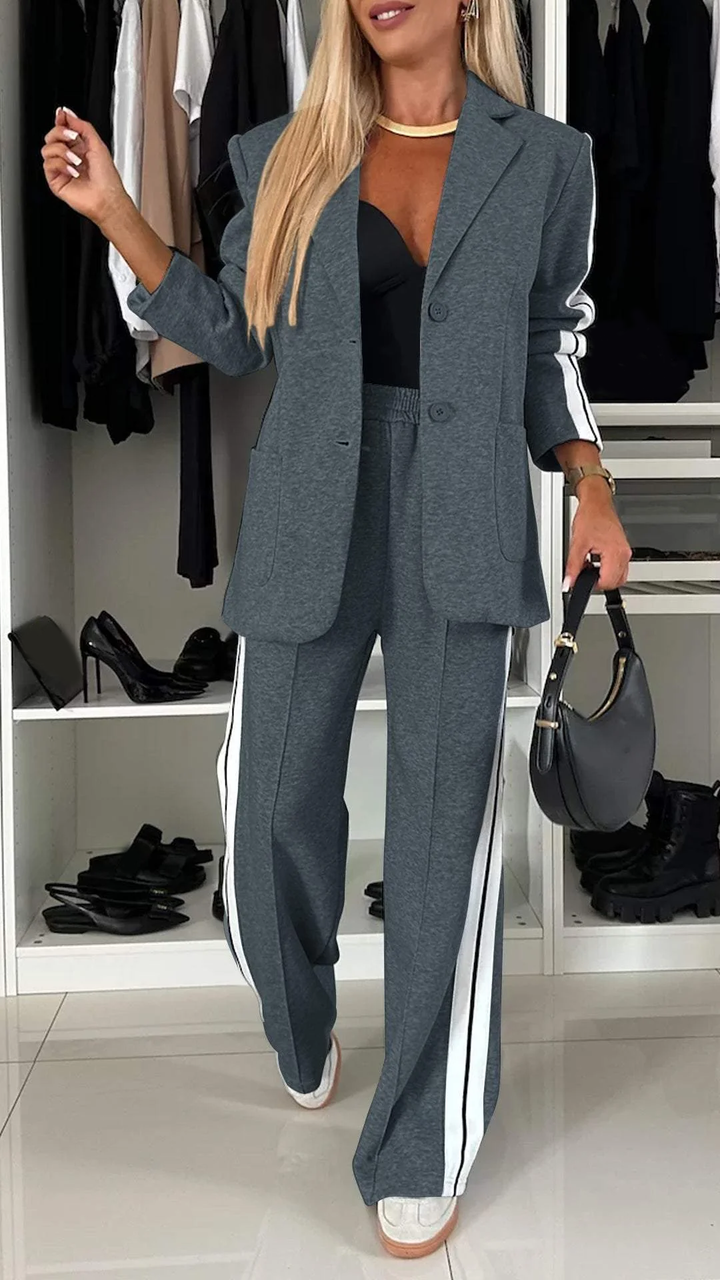 Anna™ | Striped Two-Piece Fleece Set