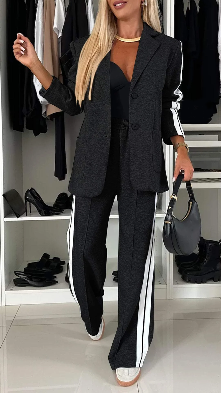 Anna™ | Striped Two-Piece Fleece Set