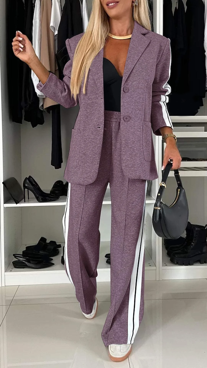 Anna™ | Striped Two-Piece Fleece Set