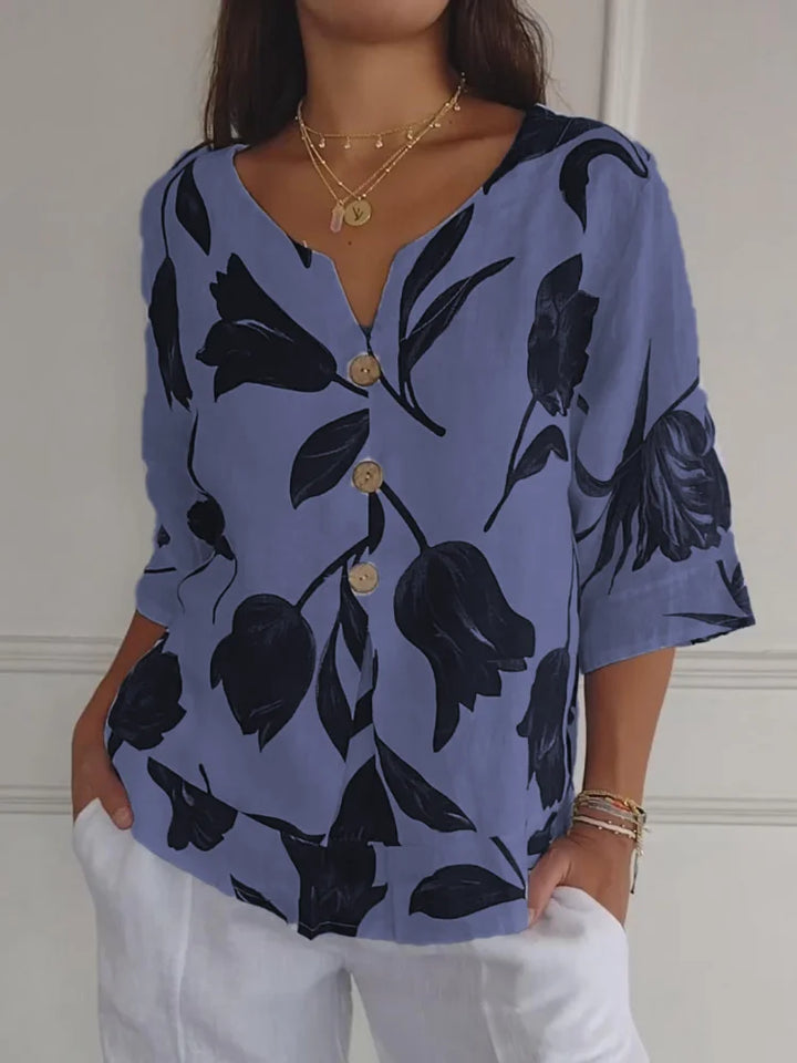 Maxine™ | Floral Button-Up Blouse