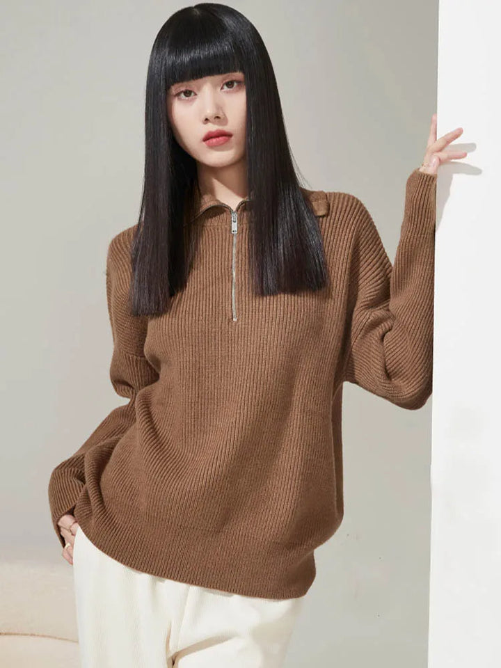 Annie™ | Elegant Zip-Up Sweater