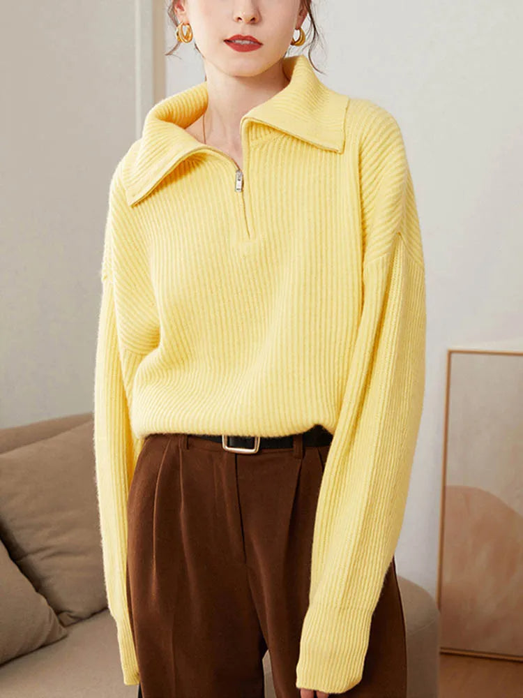 Annie™ | Elegant Zip-Up Sweater