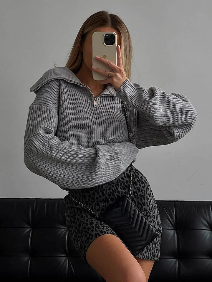 Annie™ | Elegant Zip-Up Sweater
