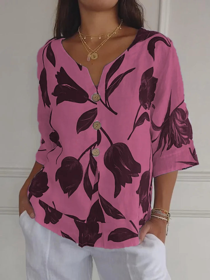 Maxine™ | Floral Button-Up Blouse