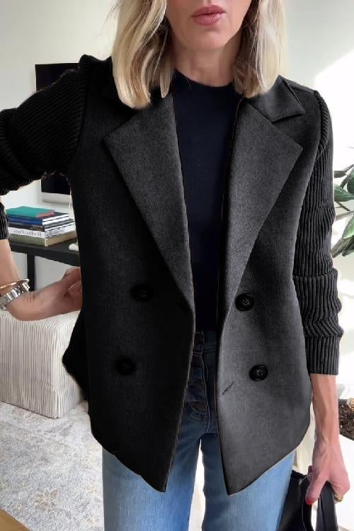 Lenora™ | Chic Knit-Sleeve Blazer